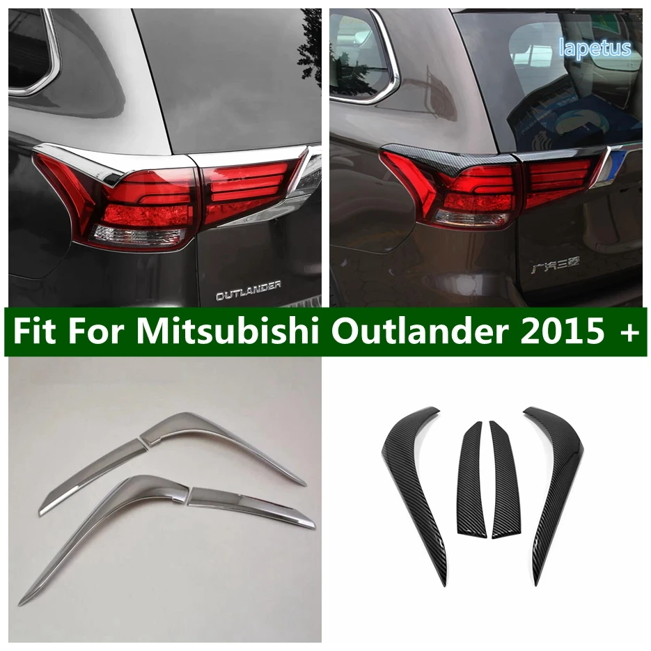 

ABS Carbon Fiber Chrome Rear Tail Light Lamp Cover Trim Bezel Decoral Frame For Mitsubishi Outlander 2015 - 2022 Car Accessories