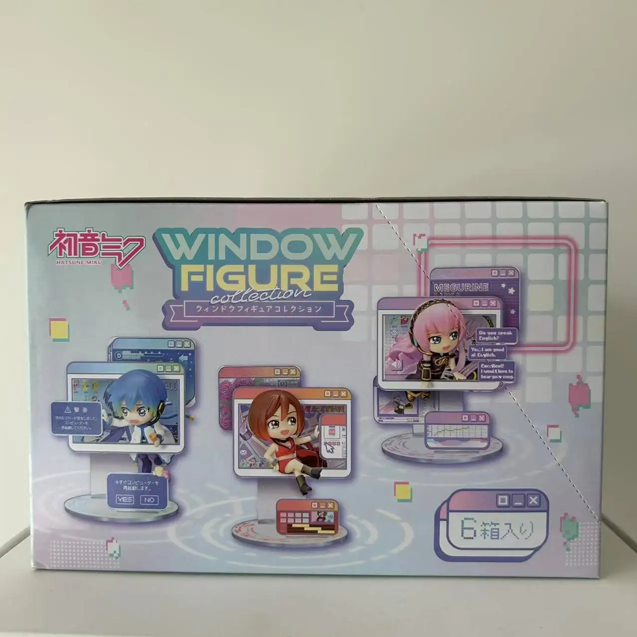 Boîte 6 pièces/ensemble Anime Hatsune Miku KAITO Rin Len Luka fenêtre figure kawaii PVC modèle Miniature bricolage jouets poupée cadeaux à collectionner