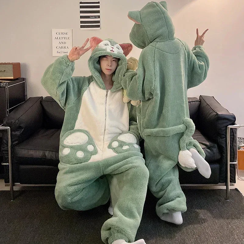 

Sky06 Winter Kigurumis Bear Women’s Pajamas Jumpsuits Men Sleepwear Women Couples Thicken Hooded Cartoon Pyjamas Fleece Lo66liU&