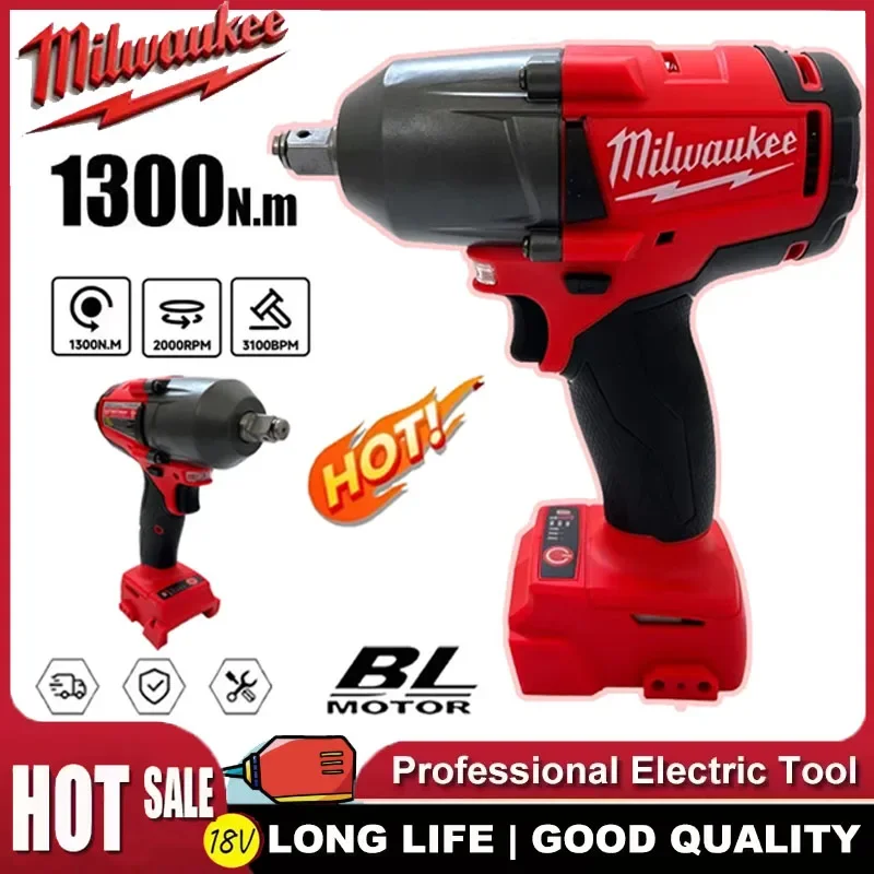 

Milwaukee 18V Cordless Electric Impact Wrench Brushless Large Torque 813NM Power Tools with Car Truck Repair Battery Included