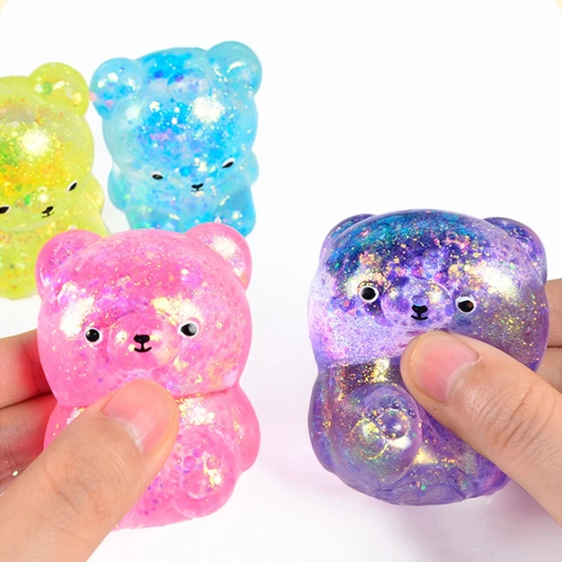 

Squeeze Toy Decompression Soft Vent Toy Stretchy Bear Bulb Toy for Autisms Stress Relief Toy Student Decompress Toy