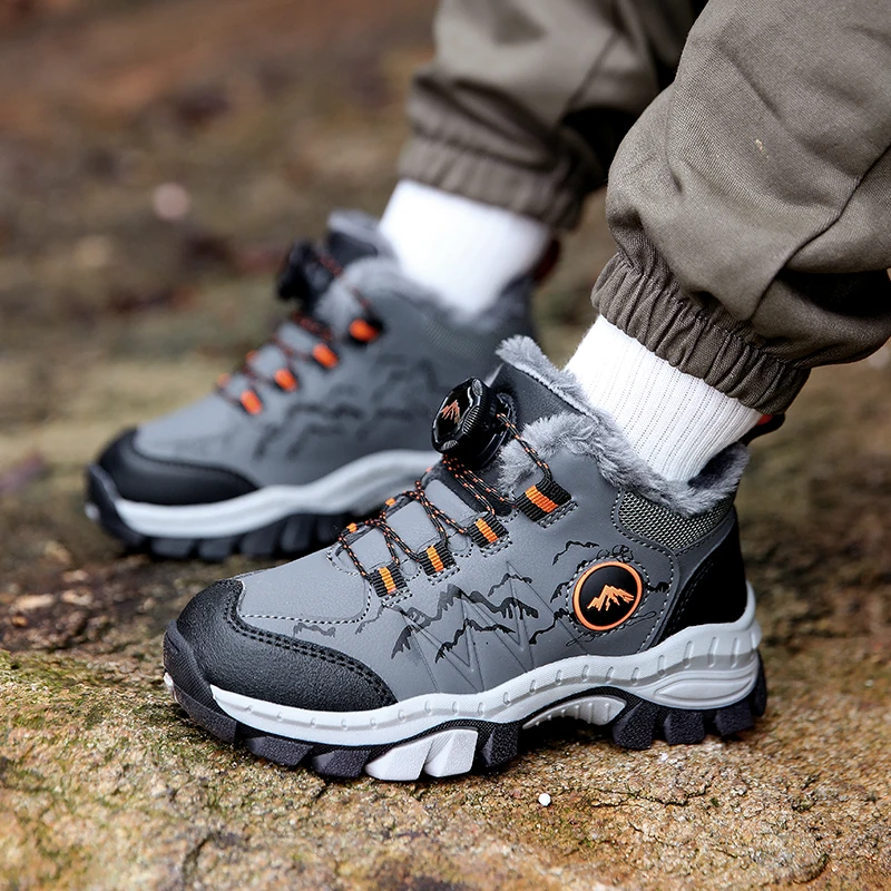 

New men's shoes, anti-slip wear-resistant waterproof leather surface boys' outdoor hiking shoes children's sports shoes