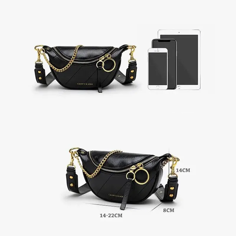 ZA Branded Luxury 2024 New Women Crossbody Shoulder Bags Casual Designer Metal Chain Purse Tote Female Leather Clutch Chest Bag