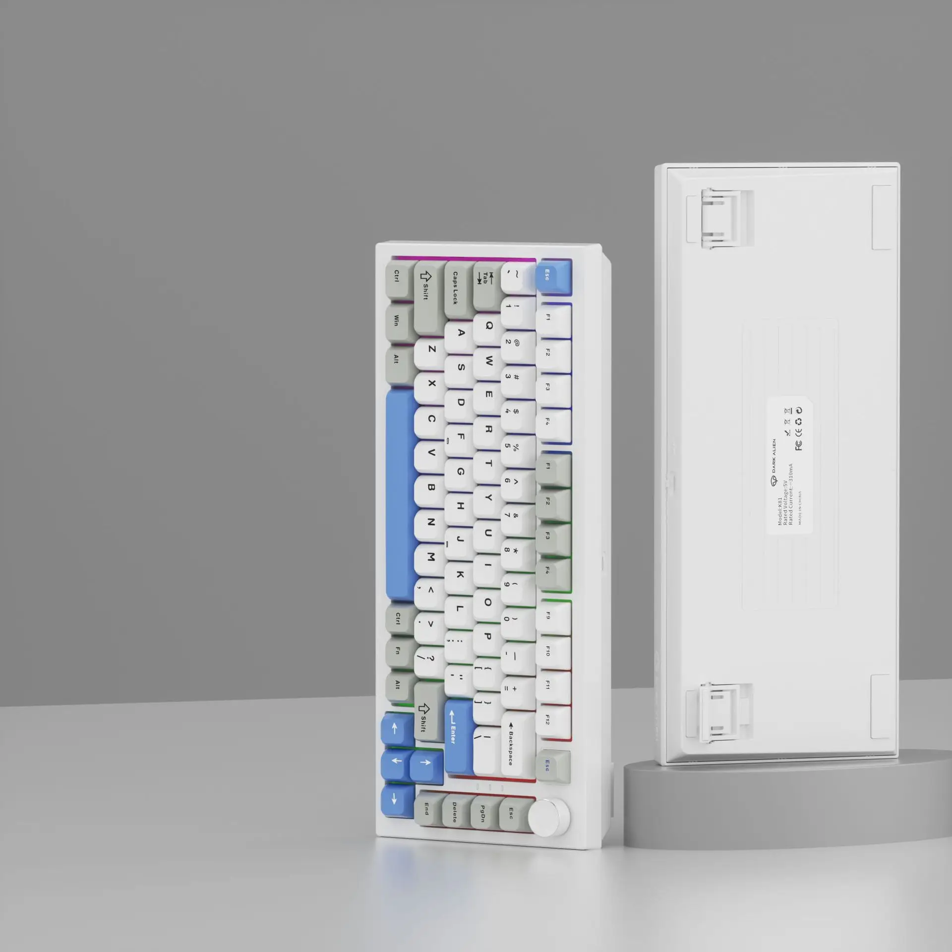 128 مفتاحًا أبيض رمادي مزدوج النار PBT أغطية مفاتيح الكرز الشخصي لوحة المفاتيح أغطية المفاتيح لمفاتيح Gateron MX لوحة المفاتيح الميكانيكية #6