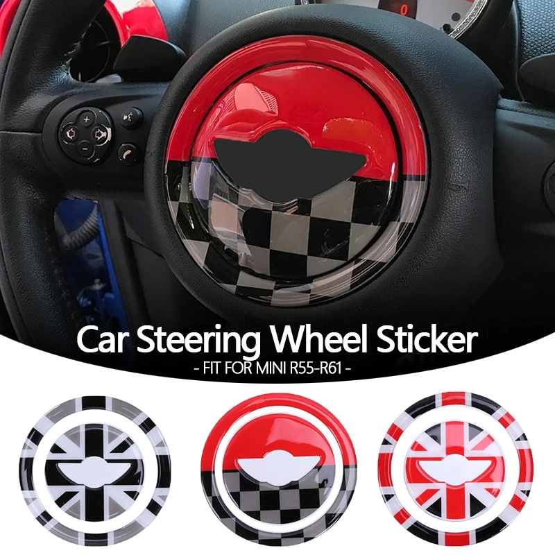 

For MINI COOPER R55 R56 R57 R58 R59 R60 R61 Clubman Countryman 3D Epoxy Resin Steering Wheel Sticker Car Interior Accessories