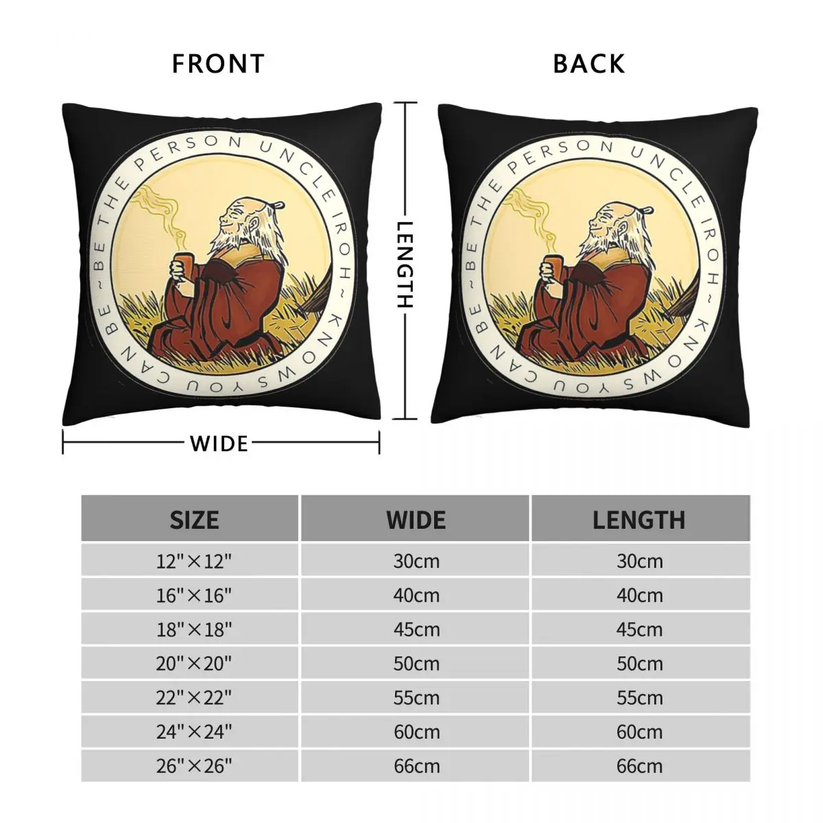 The Person Uncle Iroh Square Pillowcase Polyester Linen Velvet Printed Decorative Throw Pillow Case Sofa Seater Cushion Cover