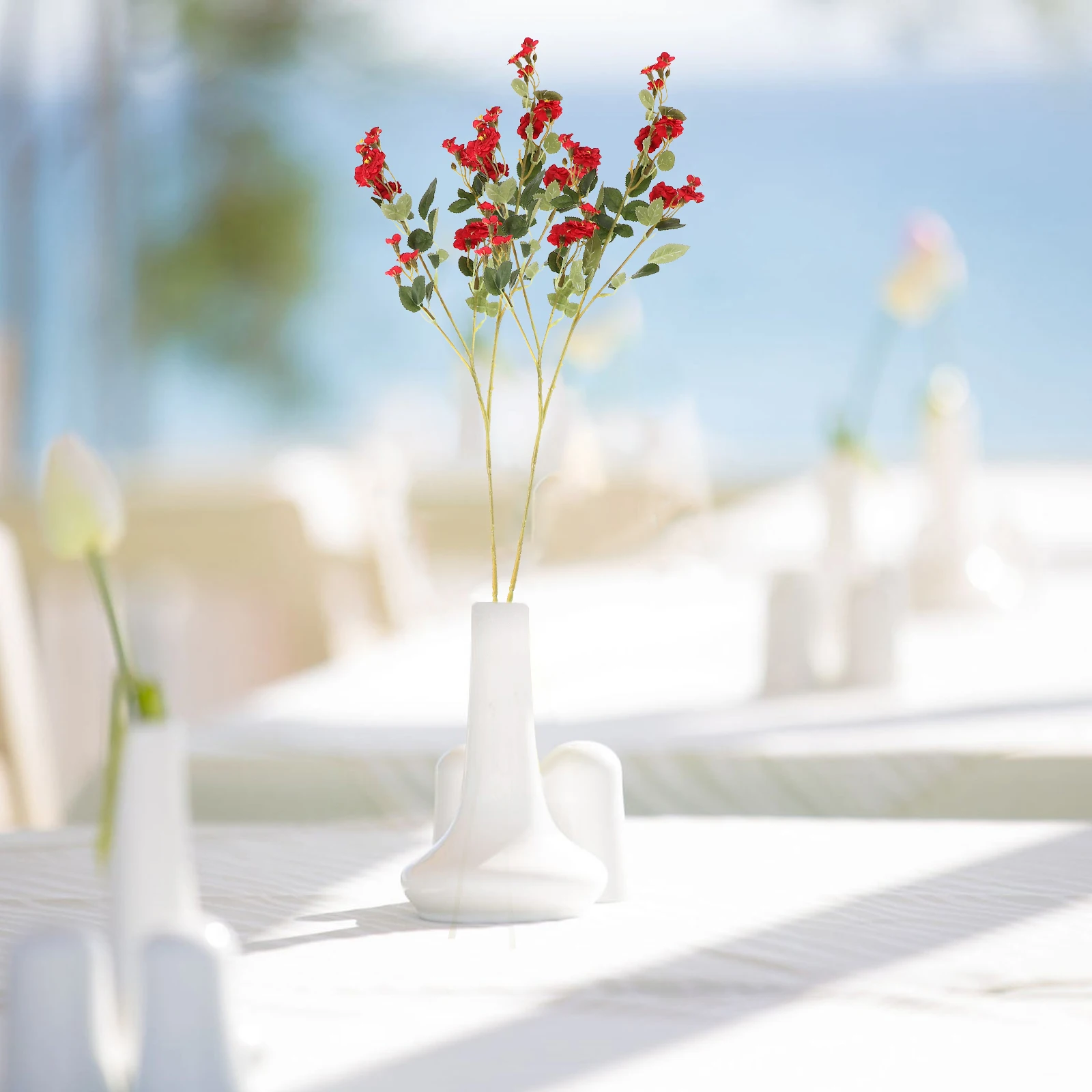 

2pcs Simulated Rose Flower Stems Artificial Plastic Indoor Diy Wedding Crafts Fake Faux Lifelike Decoration Ornament