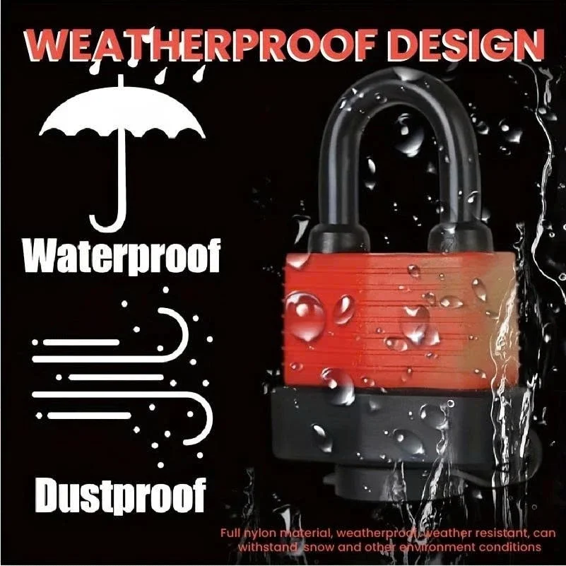 1set Waterproof Padlocks With Keys Door Security Padlock Anti-Theft Heavy Duty Courtyard Safety Locks Rust Proof Door Hardware
