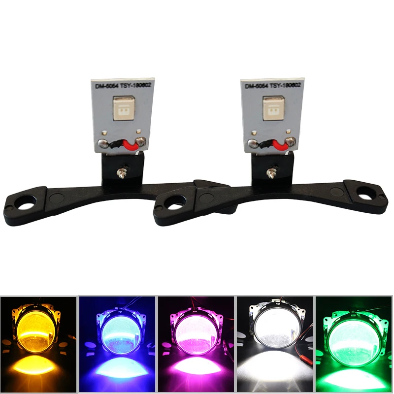 2PCS Demon Evil Eyes RGB Angel Eyes Bluetooth APP Control Car Headlight Daylight Decoration Light For 2.5in Xenon Project Lens