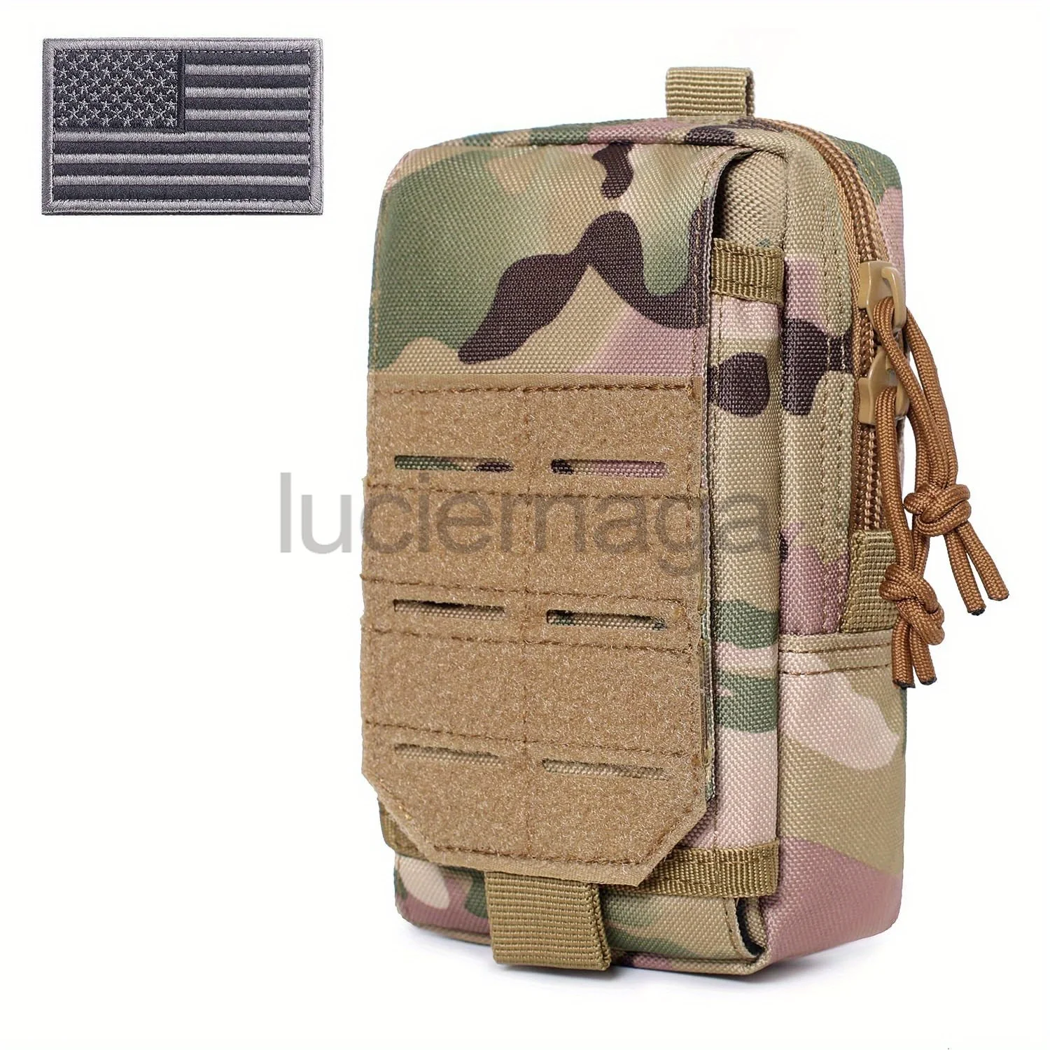 

LUC Nylon 1000D Molle Phone Pouch with US Flag EDC Fanny Pack Belt Waist Bag Vest Pack Purse Mobile Phone Case Outdoor Bags