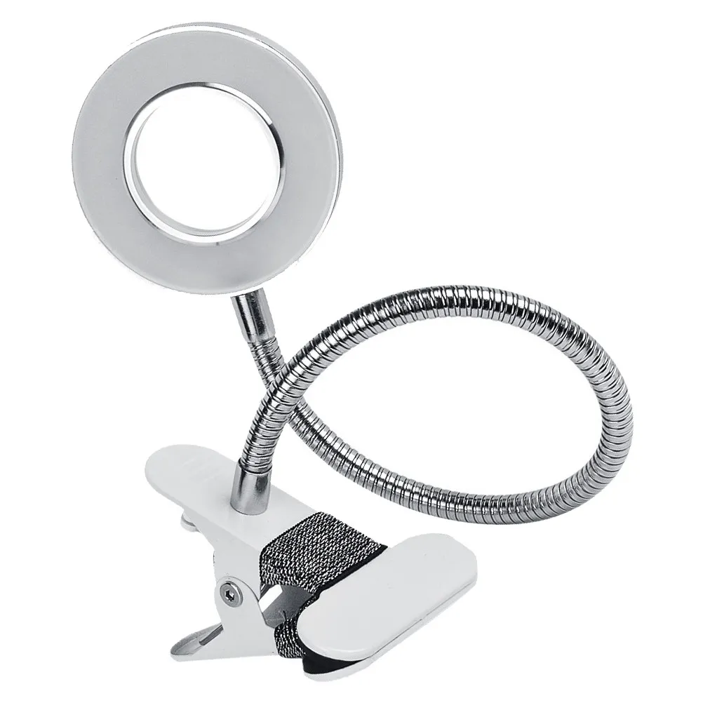 

Светодиодная лампа для маникюра и татуировок, 1 шт., серебристая, складная конструкция, защита глаз, без теневых зон, для настольного использования