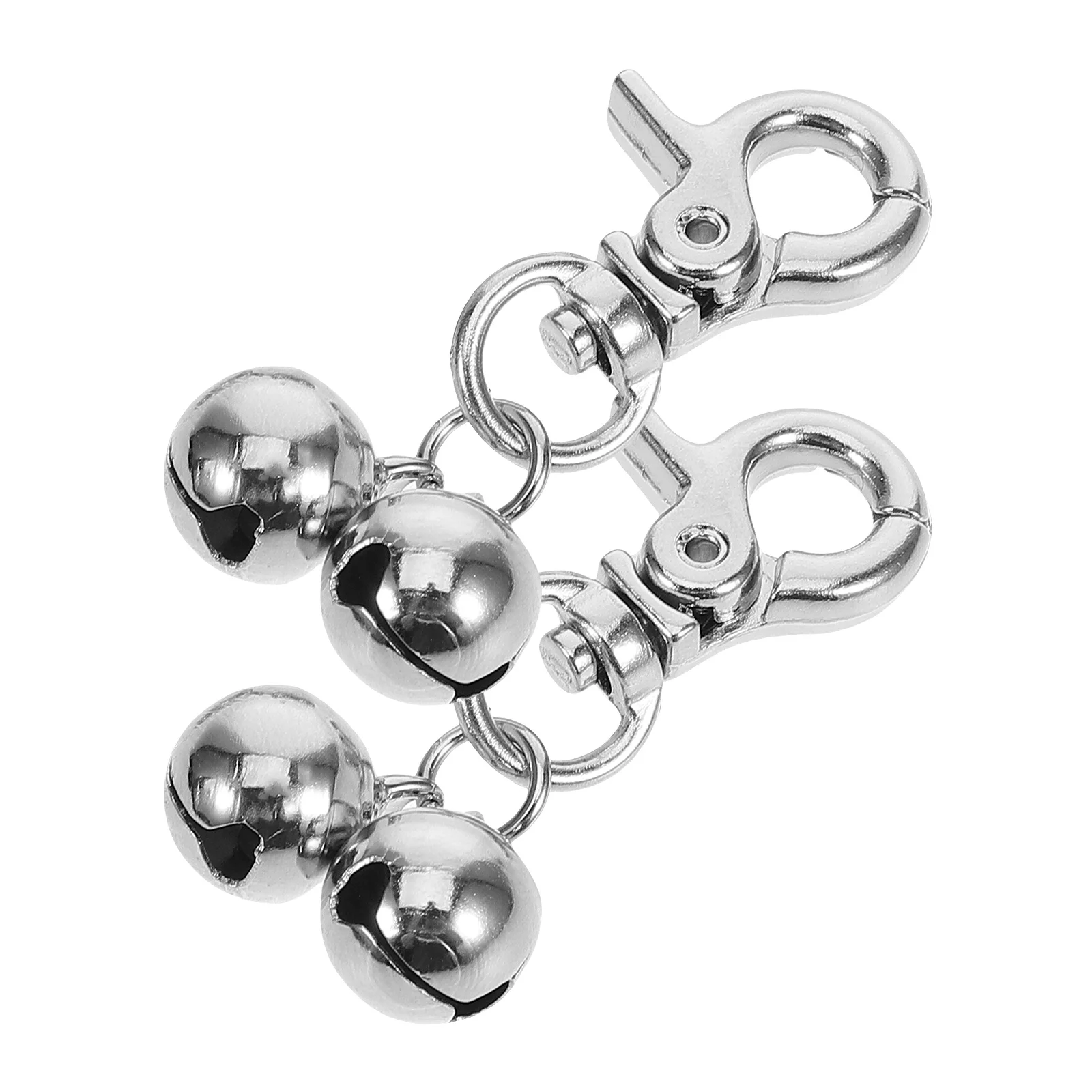 Jaula de celosía para mascotas, Collar con campana, Collar delicado para perro, campanas colgantes, accesorios de plata hechos a mano, 2 uds.