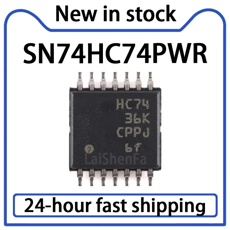 10PCS SN74HC74PWR SMT TSSOP-14 Dual Channel D-class Rising Edge Trigger in Stock