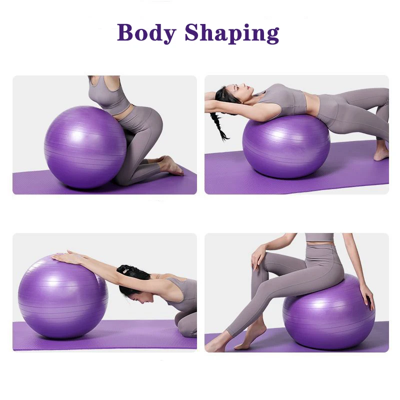 PVC Fitness Balls Yoga Ball Thickened Explosion-proof Exercise Home Gym Pilates Equipment Balance Ball 45cm/55cm/65cm/75cm