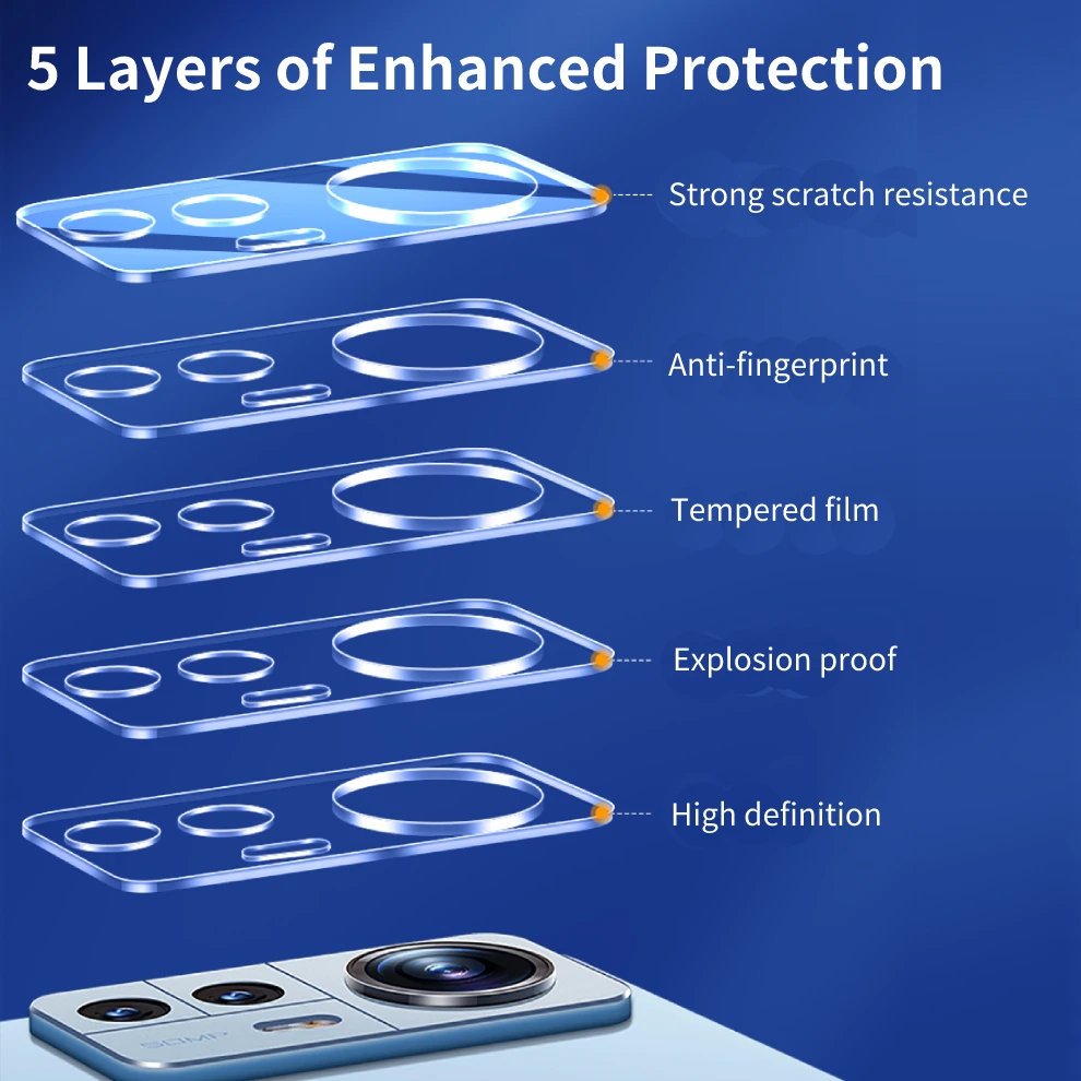 SmartDevil-Protetor de Lente Diamante Anti-Scratch, Vidro de Câmera de Tampa Completa, Filme Temperado Xiaomi Mi 13 12S 12Pro HD, Mi 11 12 Anti-Scratch