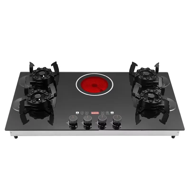 Counter Top Built in 5 Burners Stove 4 Gas 1 Single Electric Infrared Induction Ceramic Cooker Hob