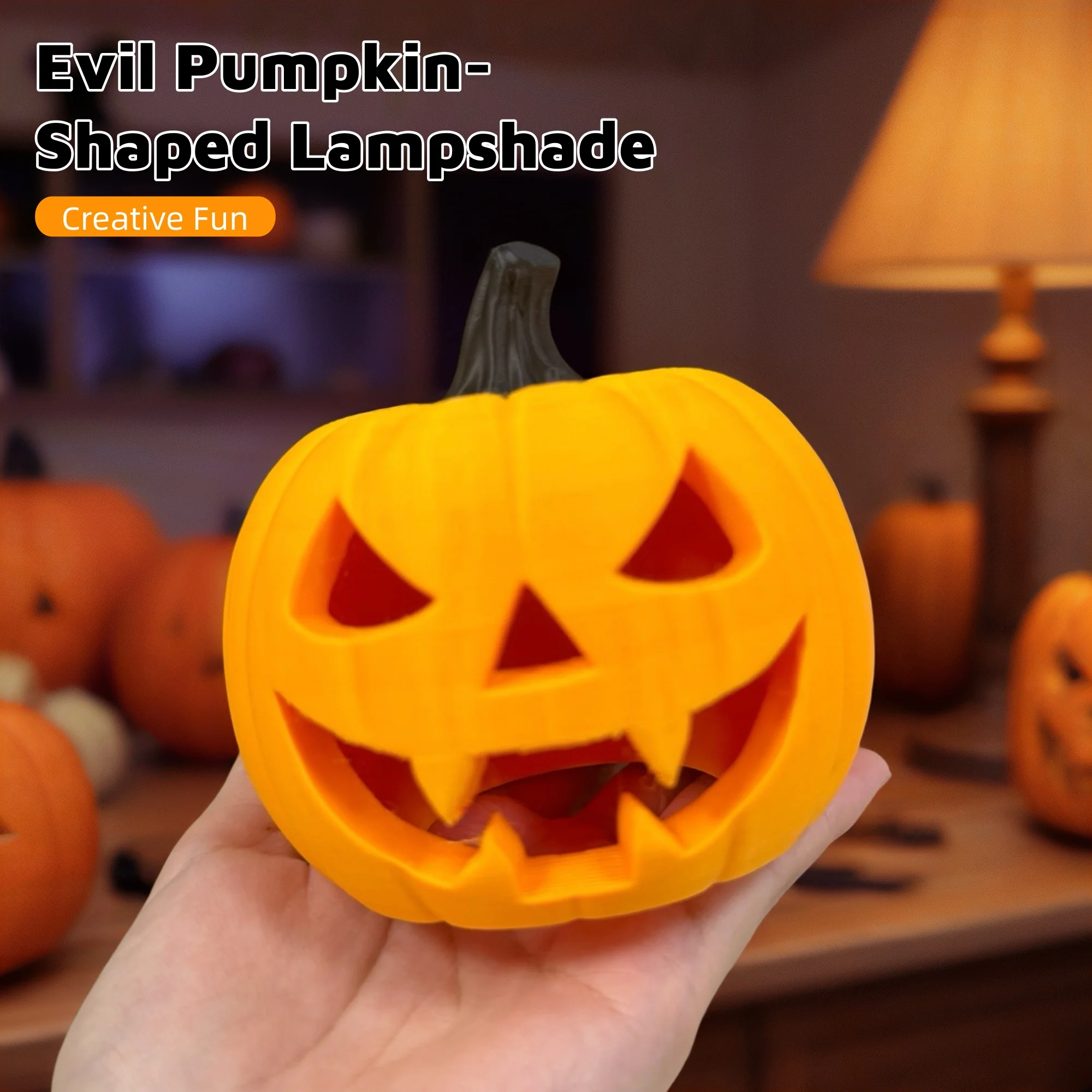 Halloween prank pumpkin headlamp cover, made of plastic material, durable and not easy to break, perfect Halloween gift