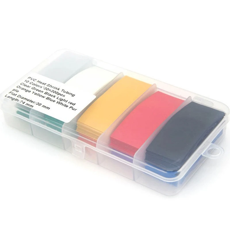 300pcs PVC Heat Shrink Tube 18650 Lipo Battery Wrap Precut Insulated Film Cover Lipo Battery Sleeve Casing
