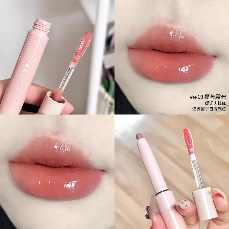 Judydoll-Rouge à lèvres à l'eau à double tête, gloss tout-en-un, hydratant, maquillage, cosmétiques