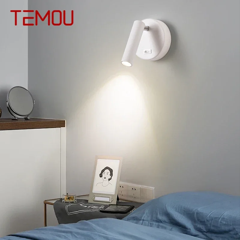 TEMOU Contemporary Wall Lamp Indoor Living Room Bedroom Bedside Lamp Nordic Art Hotel Corridor Hallway LED Wall Lamp