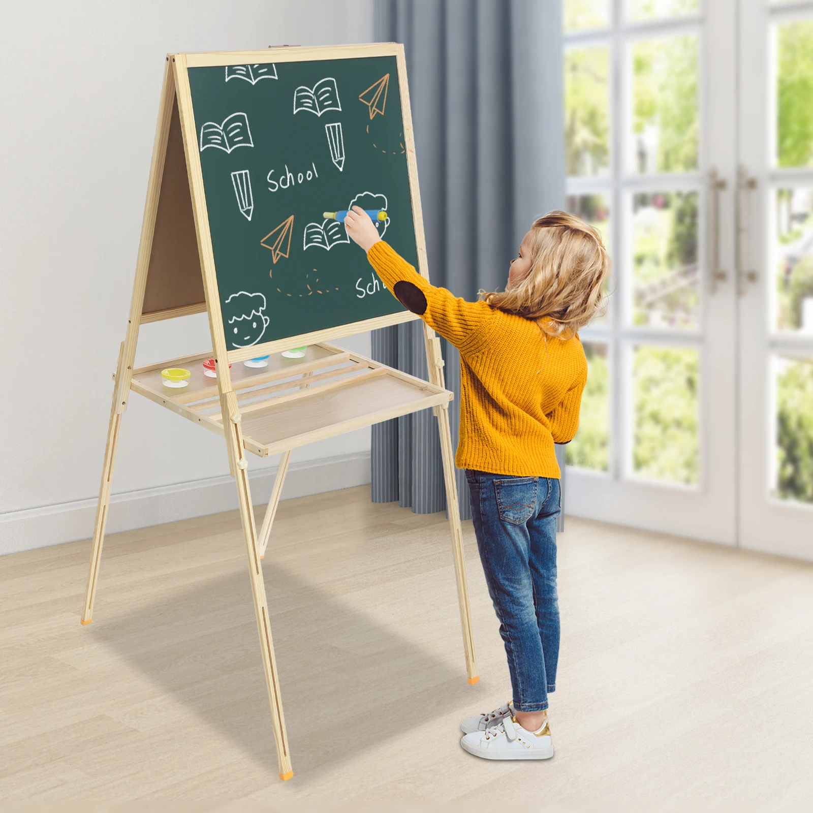 ขาตั้งวาดภาพเด็กแบบไม้ ปรับได้ - Kids Art Easel บทวิจารณ์และราคา