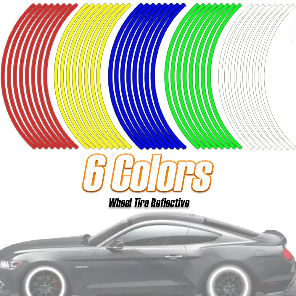 

Motorcycle Car Wheel Tire Reflective Stickers Self-adhesive Waterproof Tyre Rim Decoration Decalsl Sticker Moto Equipments