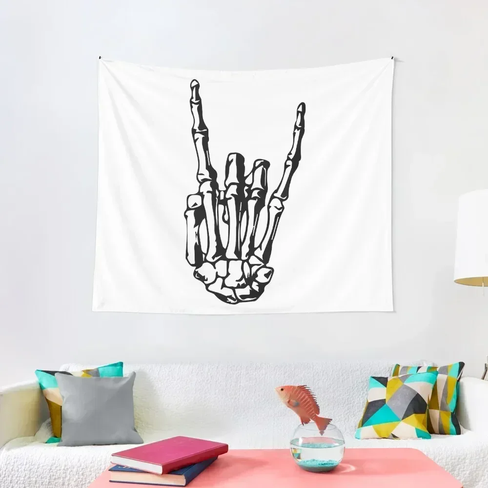 

ROCK ON SKELETON Tapestry Aesthetic Room Decors Korean Room Decor Cute Room Decor Tapestry