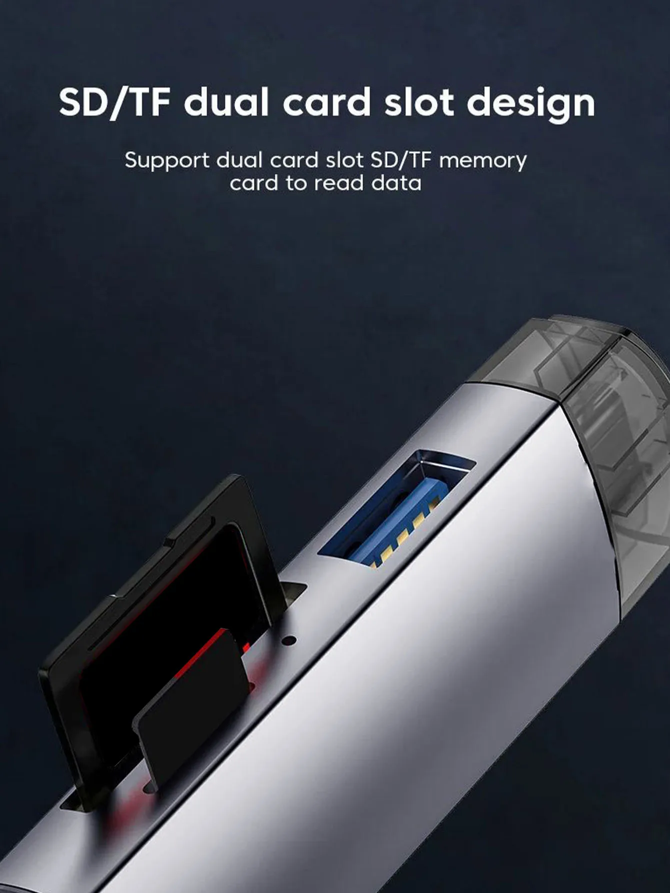 Typ-C 6-in-1 Multifunktions-Kartenleser Hochgeschwindigkeits-Übertragung TF/SD USB-Adapter für Datenübertragung – Detail 4