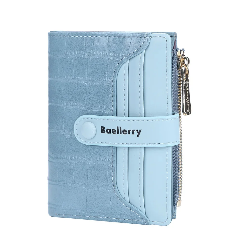 Baellerry Frauen kurze Brieftaschen Steinst reifen Top-Qualität Karten halter klassische weibliche Geldbörse Reiß verschluss Brieftasche für Mädchen