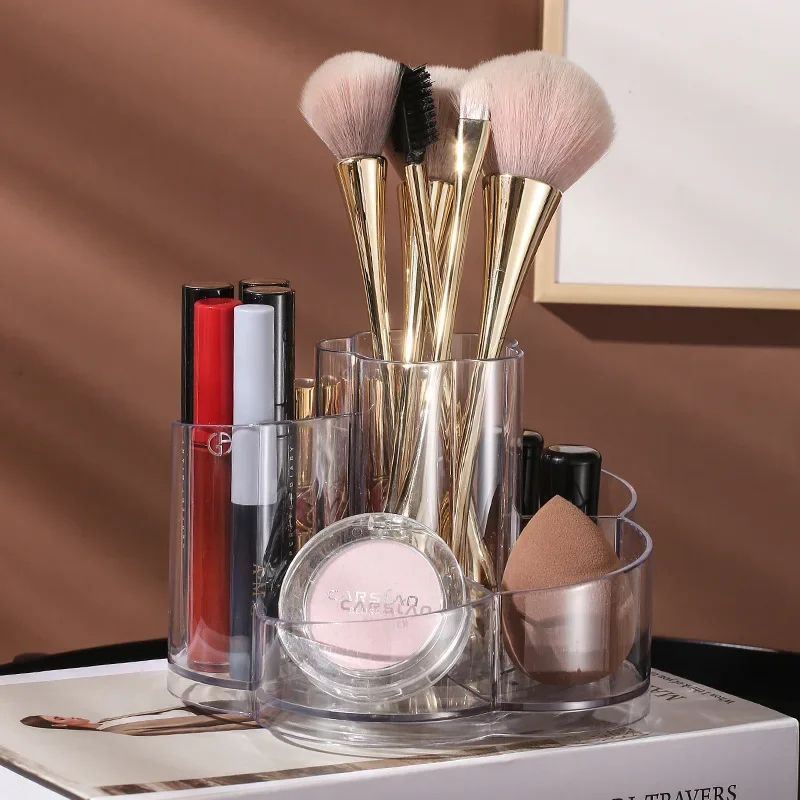 

Rotating Storage Box Dressing Table Desktop Storage Bucket Makeup Brush Bucket Mouth Cosmetic Eyebrow Pencil Brush Cylinder