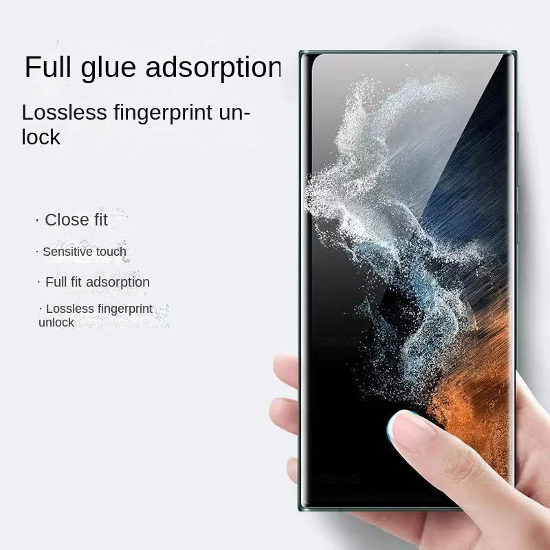 Entsperren Sie den Fingerabdruck ohne Loch, vollständig klebendes gehärtetes Glas für Samsung Galaxy S24 S23 S22 S21 S20 Plus Note 20 Ultra Displayschutzfolie – Detail 17
