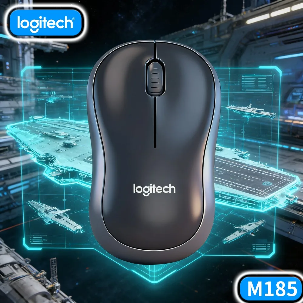 Logitech M185 Auxiliary Secondary Desktop Mouse Wireless Nano Dongle Extra Pointer For Household PC