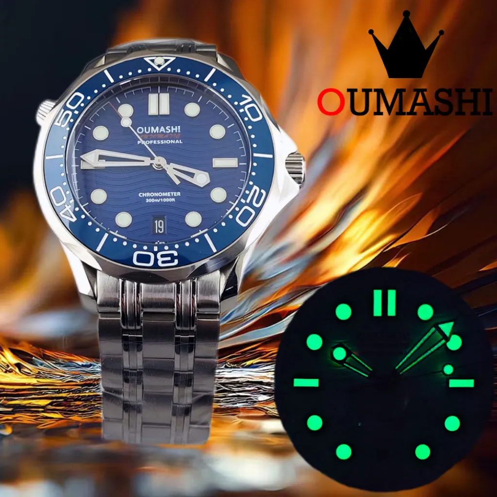 OUMASHI 42MM NH Watches 35 Automatic Watches for men mechanical wristwatch 100m Diver Top Brand Luxury men watch staniless steel