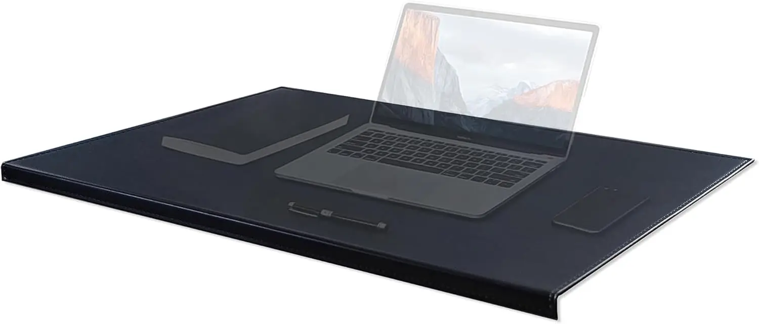 27.55x 18.9" Soft PU Leather Office Desk Mouse Mat with Anti-Push Pad and Full Grip Fixation Lip for Edge-Locked Protection