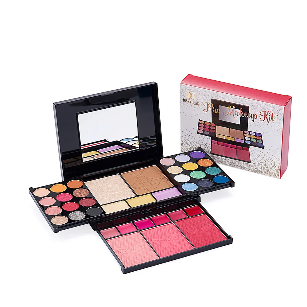 Kit de maquillaje para mujer, juego de maquillaje todo en uno con 38 colores, sombra de ojos, brochas de maquillaje, brillo de labios, espejo