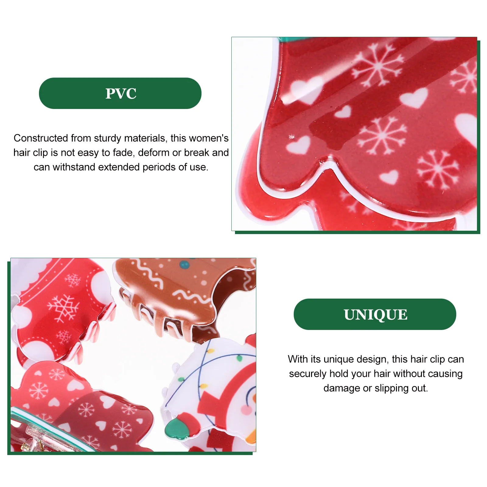 

4 Pcs Clip Hair Cute Accessories Christmas Claw Clips Trendy Jaw Little Hairpin Miss