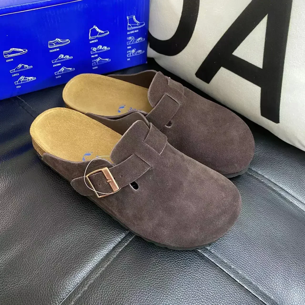 New Birken Leather Cork Slippers For Women And Men Fashion Summer All-Match Sandals Shoes soft-Soled Casusal Sandals