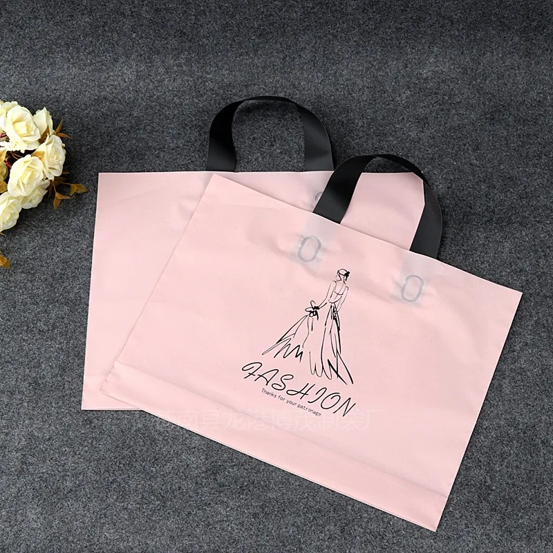 20 00piece.Custom.Custom Logo Printed Boutique Ldpe Die Cut Handle Thank You Plastic Shopping Bags Retail Small