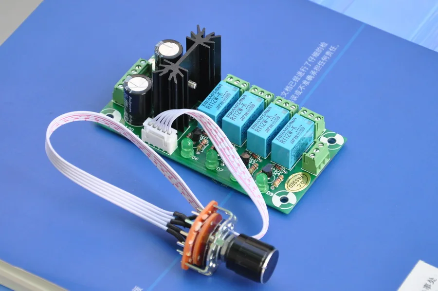 AUDIOWIND Audio Input Selector Relay Board, With 12V regulator.