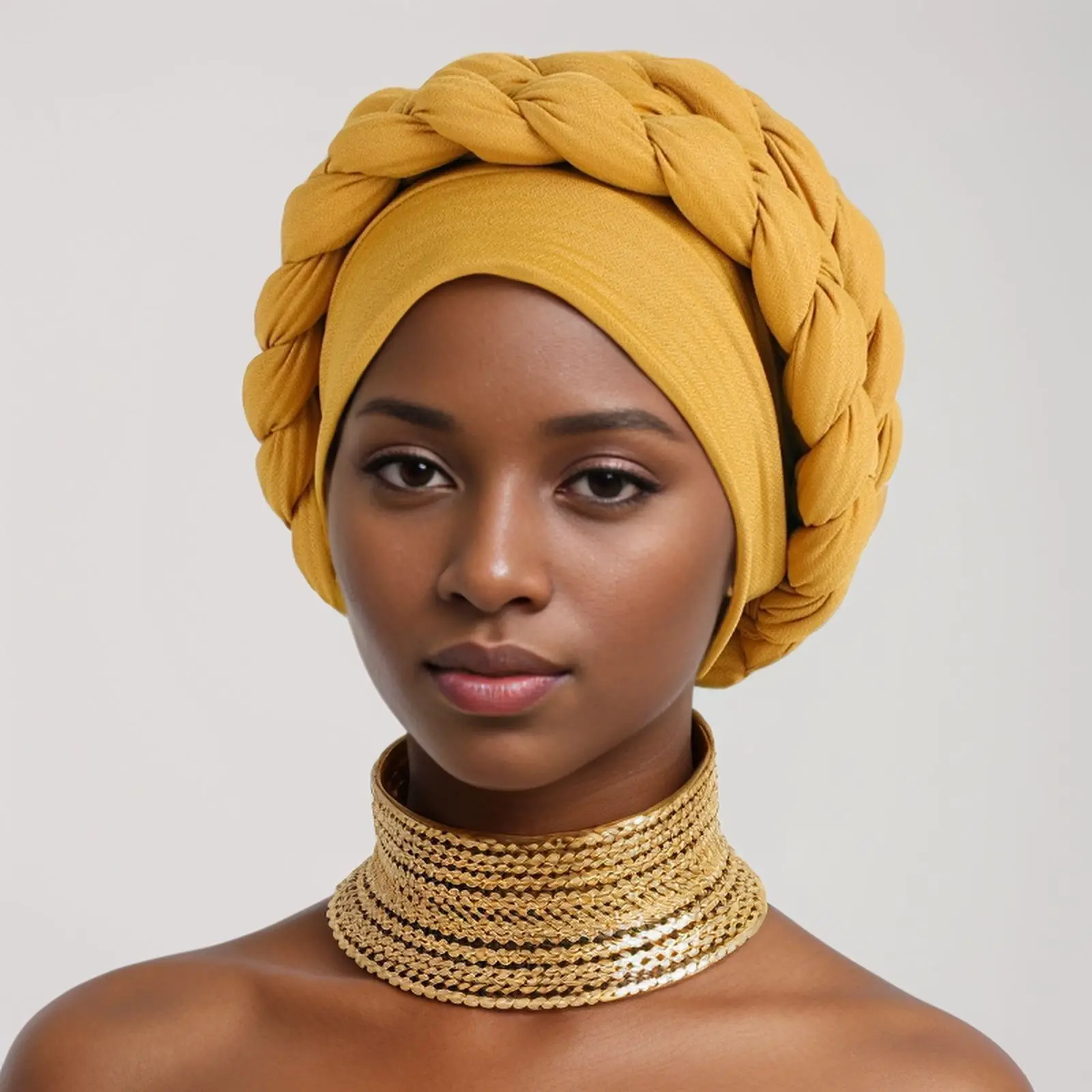 

New Women Already Made Auto Gele Turban Cap Wedding Party Headwear Hats Bonnets Headband Hat Pleated Aso Oke Inner Hijab Cap