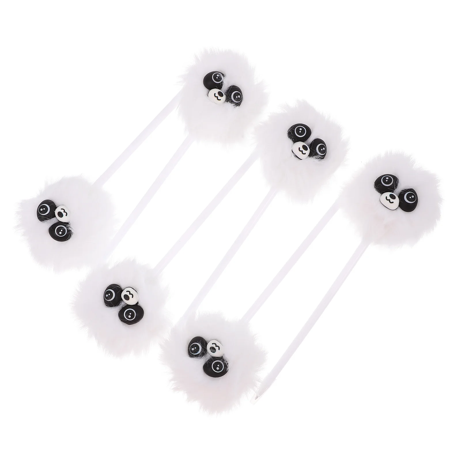 

6Pcs Black Ballpoint Pen Adorable Pom Pom Topper Smooth Ink Writing Pens for Students Cute Novelty Signature Pens