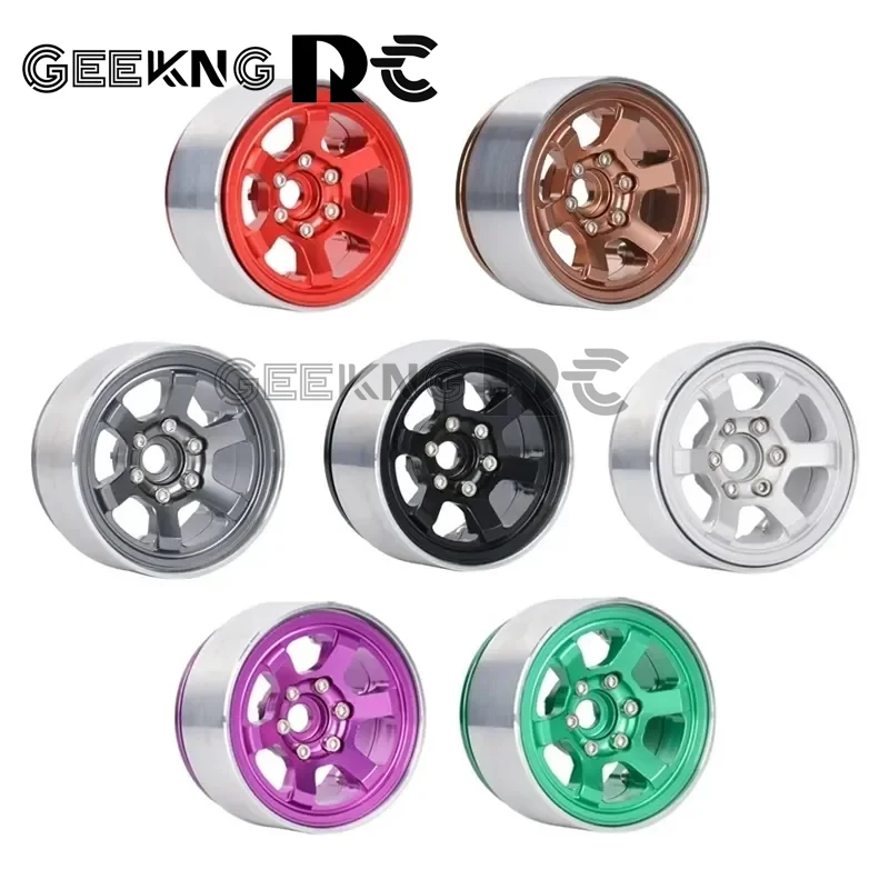 

4pcs Metal 1.9" Beadlock 6-Spokes Wheel Rim Wheel Hub for 1/10 RC Crawler Car Axial SCX10 TRX4 RC4WD D90 Redcat Gen8