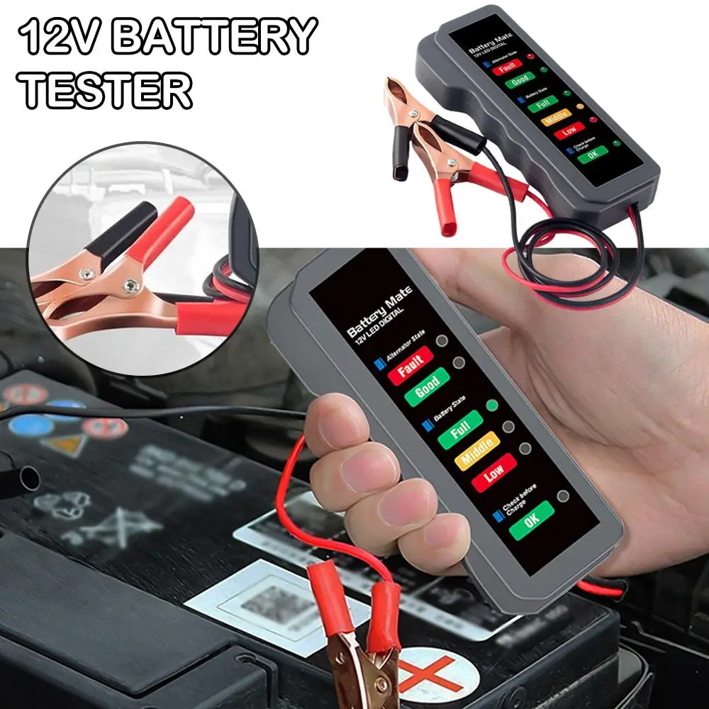 12V car battery tester, Alternator Tester Automotive,Battery to Analyzer Check Checker, System Charging alternator Battery Q8M7
