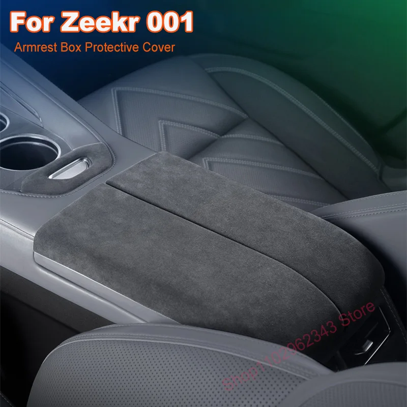 For Zeekr 001 2021-2024 Alcantara Car Center Console Armrest Box Decorative Cover Plate Panel Decorative Frame Interior