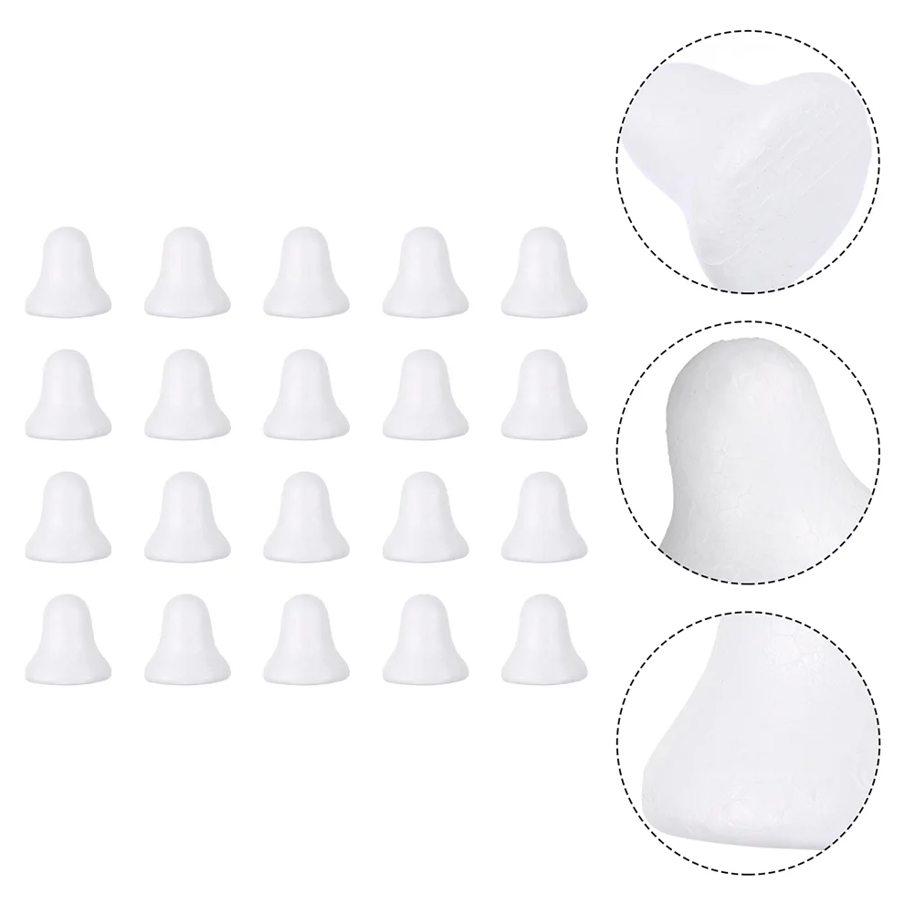 20 Pcs Mini Christmas Bells Bubble White Decor DIY Foams Mould Glow Party Supplies Crafts for Adults