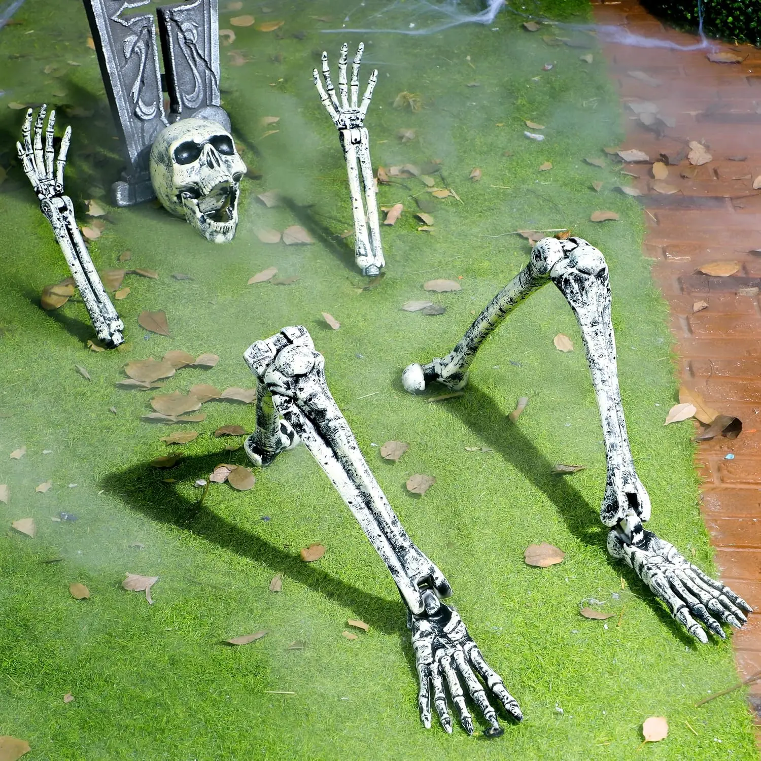 2026 Halloween Skeleton Decorations Outdoor, Life Size Skeleton Yard Stakes, Groundbreaker Skulls Decor for Graveyard Yard Lawn