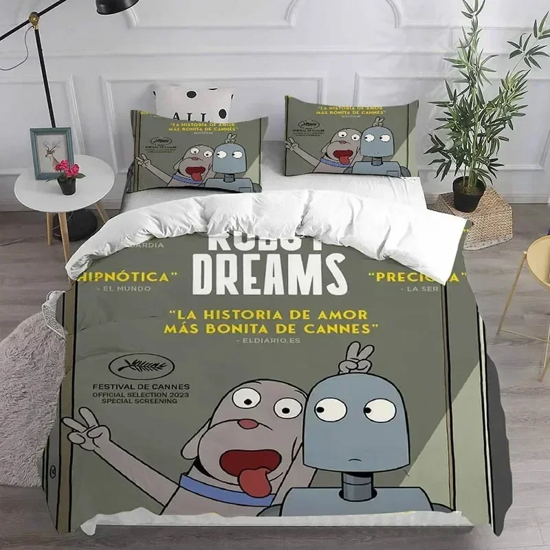 

Cartoon Robot Dreams Bedding Set Comforter Quilt Bed Cover Duvetcover Pillow Case Queen King Sets Kids Adult Size Home Textiles