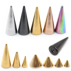 10PCS Stainless Steel Internally Thread Replacement Cone Spike Rivet For Lip Labret Ring Ear Stud Earring Piercing Body Jewelry
