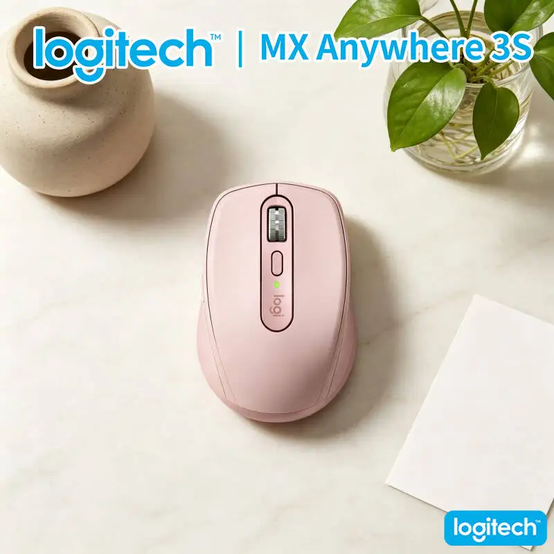 Durable Logitech MX Anywhere 3S Mouse - 8000 DPI Darkfield, Hyper-Scroll, Silent Click, USB-C Fast Charge for Store Office