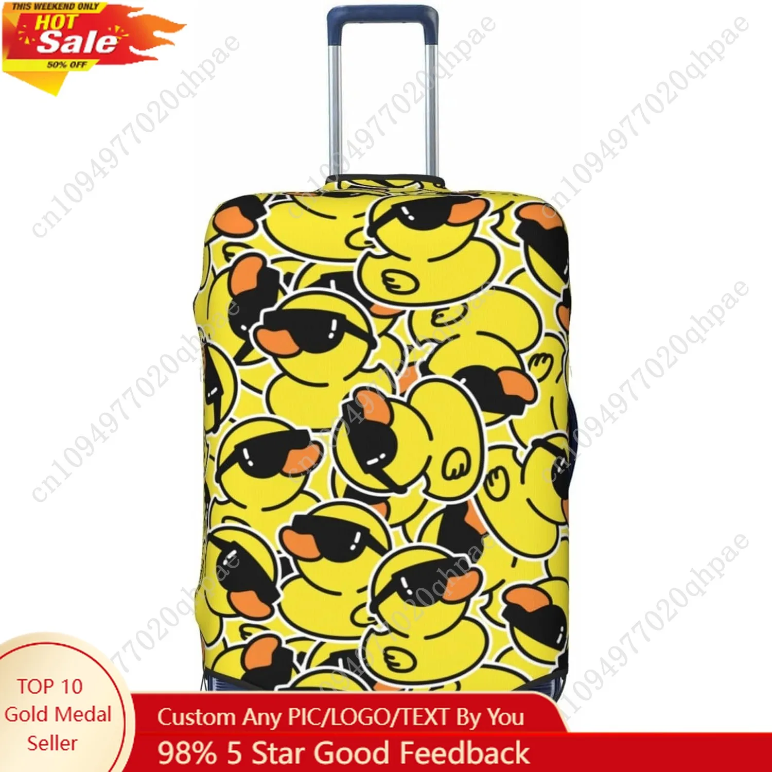 

Cute Duck With Sunglasses Luggage Suitcase Covers Elastic Washable Fashionable Funny Duck Luggage Protector Travel Suitcase Prot